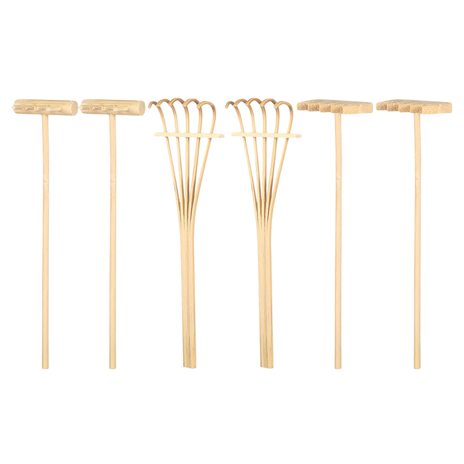 Gardening Tools Rake - 6Pcs Mini Sand Rake Set Bamboo