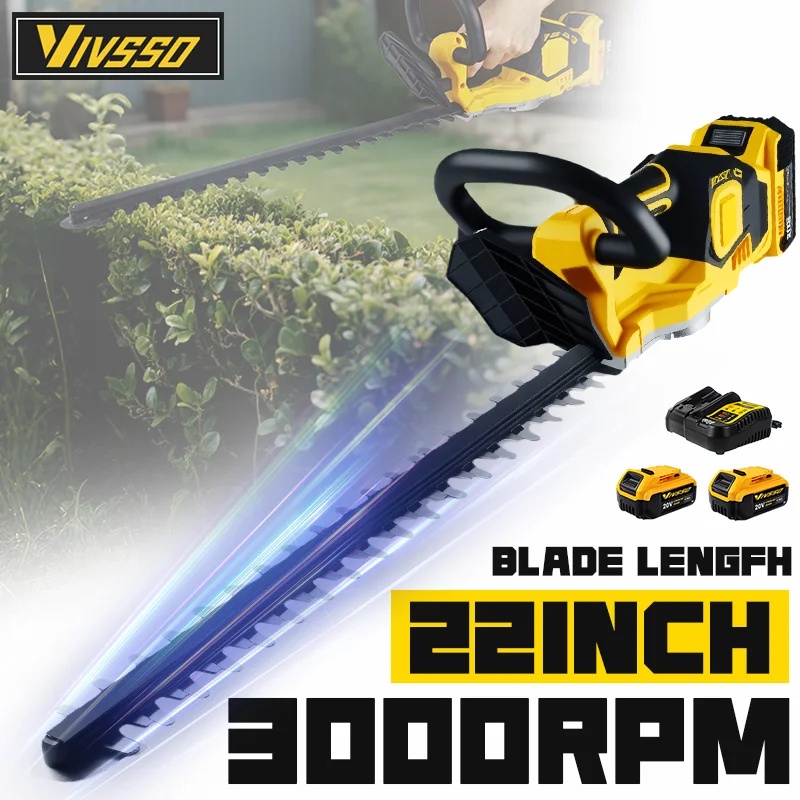 Gardening Tools Rake - VIVSSO Cordless Electric Hedge Trimmer Lawn