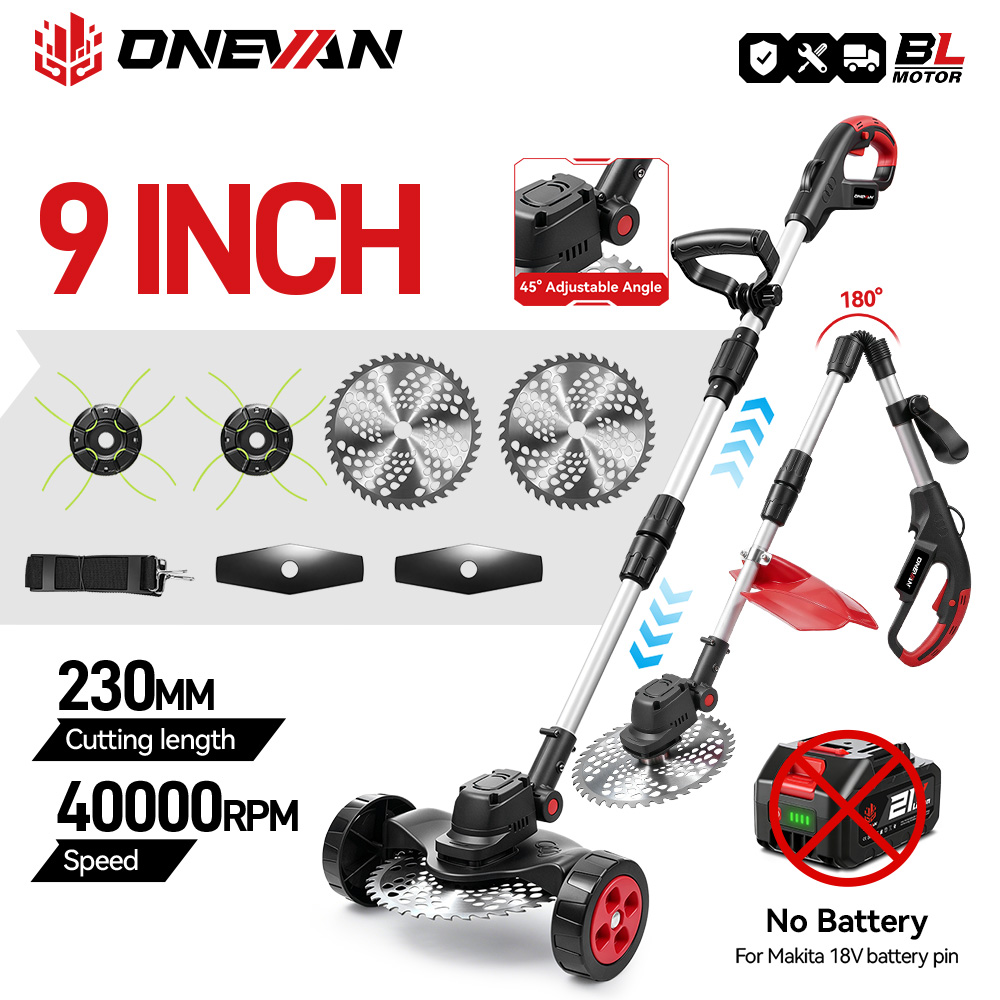Gardening Tools Battery Powered - ONEVAN 9Inch 40000RPM Brushless Electric Lawn