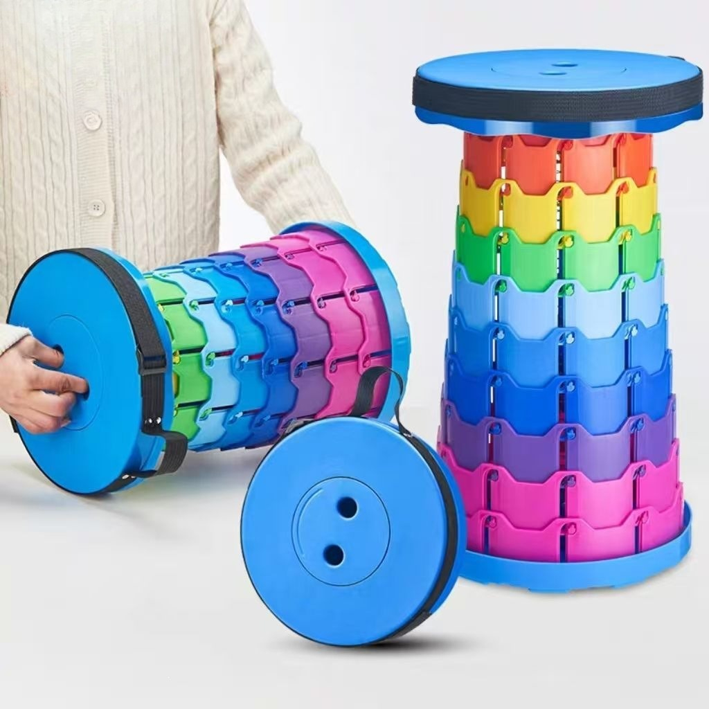 Gardening Tools - Rainbow Telescopic Camping Stool Portable Thickened