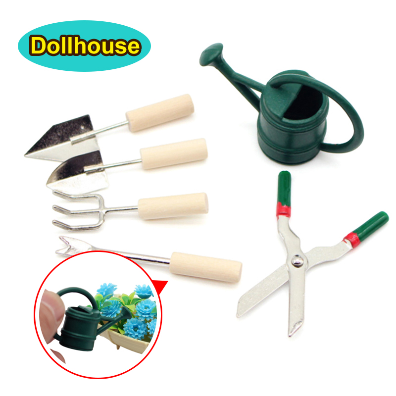 Gardening Tools - 1/12 Dollhouse Simulation Watering Can Spade