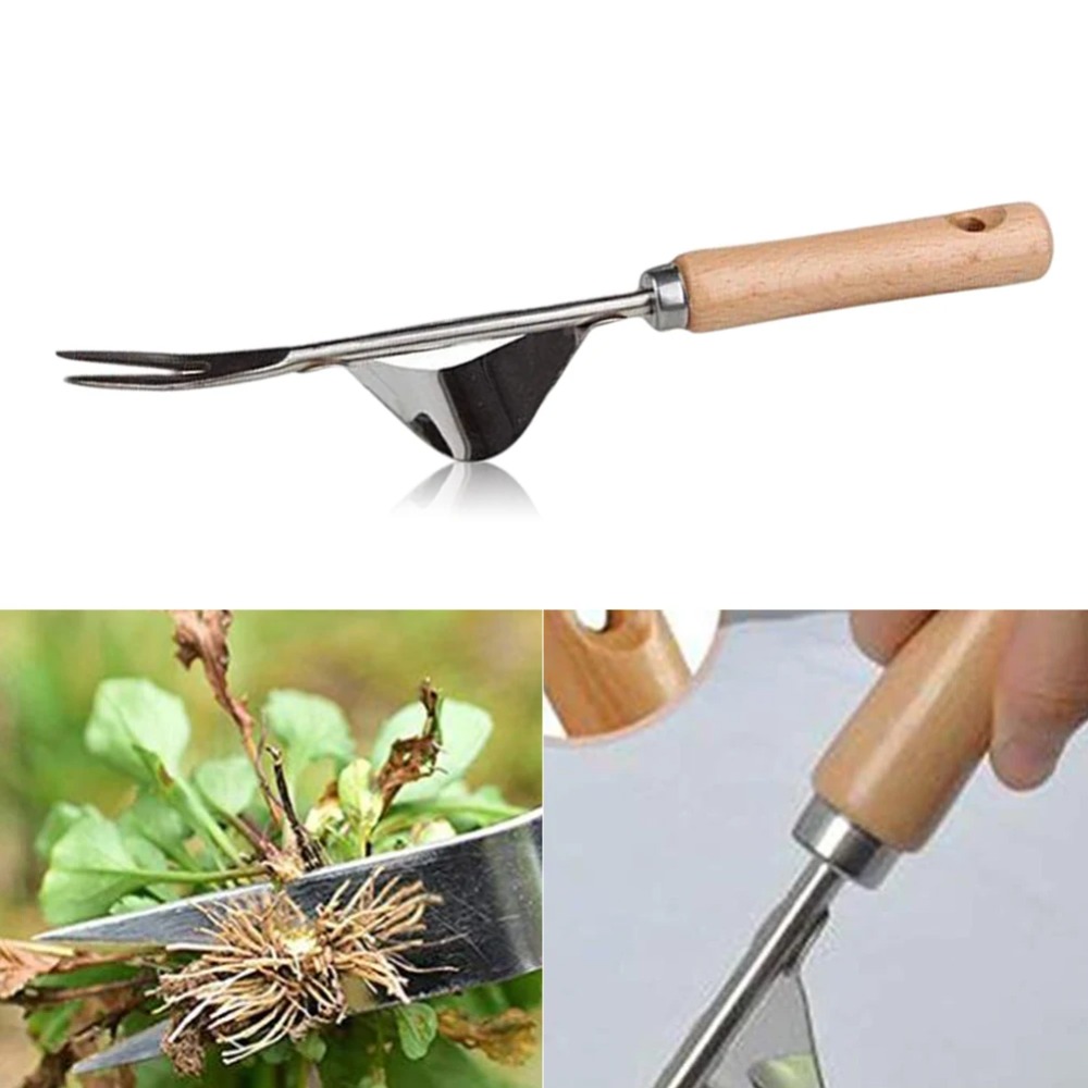 Weed Puller - 1pcs Wood Handle Stainless Steel Garden