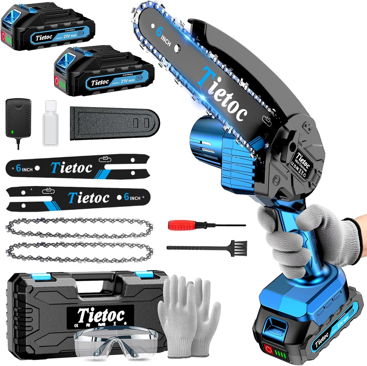 Gardening Tools Battery Powered - Mini Chainsaw, 6 Inch Chain Saw