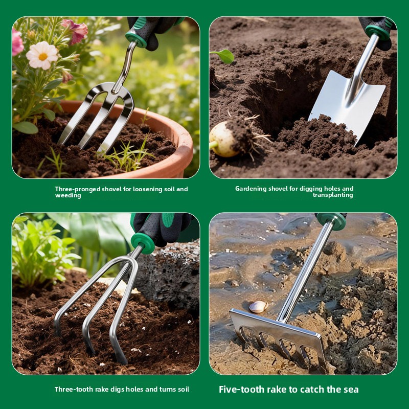 5Pcs Stainless Steel Garden Ha - Spade Digging Fork recension och pris