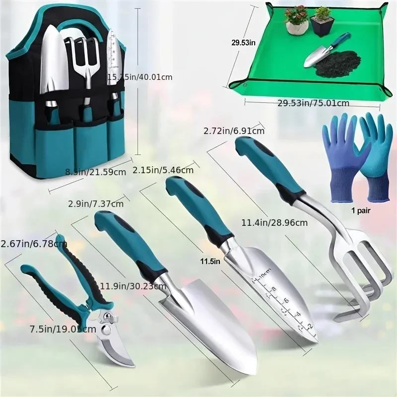 7PCS Garden Hand Tools Set Hea - Spade Digging Fork recension och pris