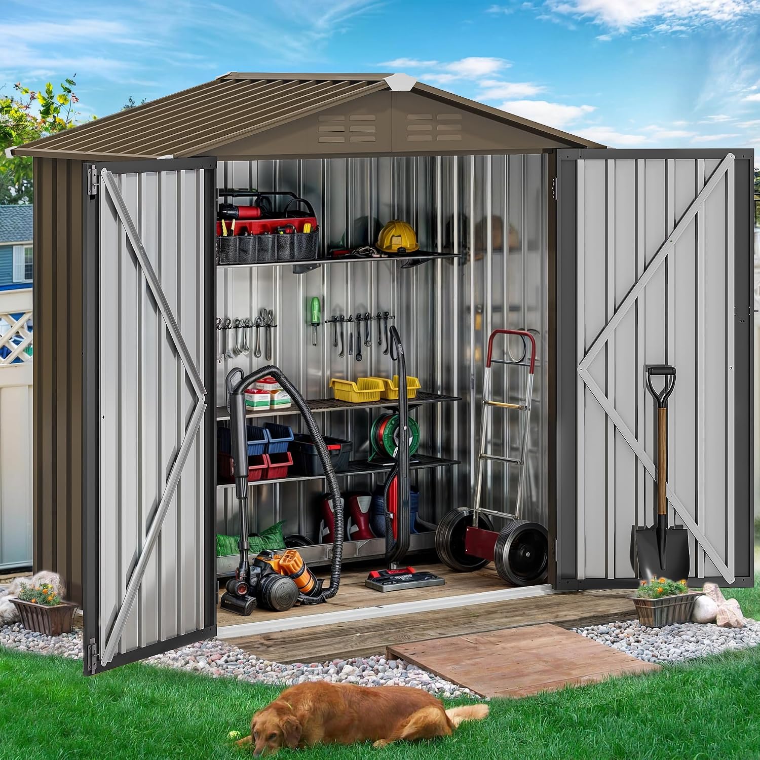 6x4ft Metal Outdoor Storage Sh - Gardening Tools recension och pris