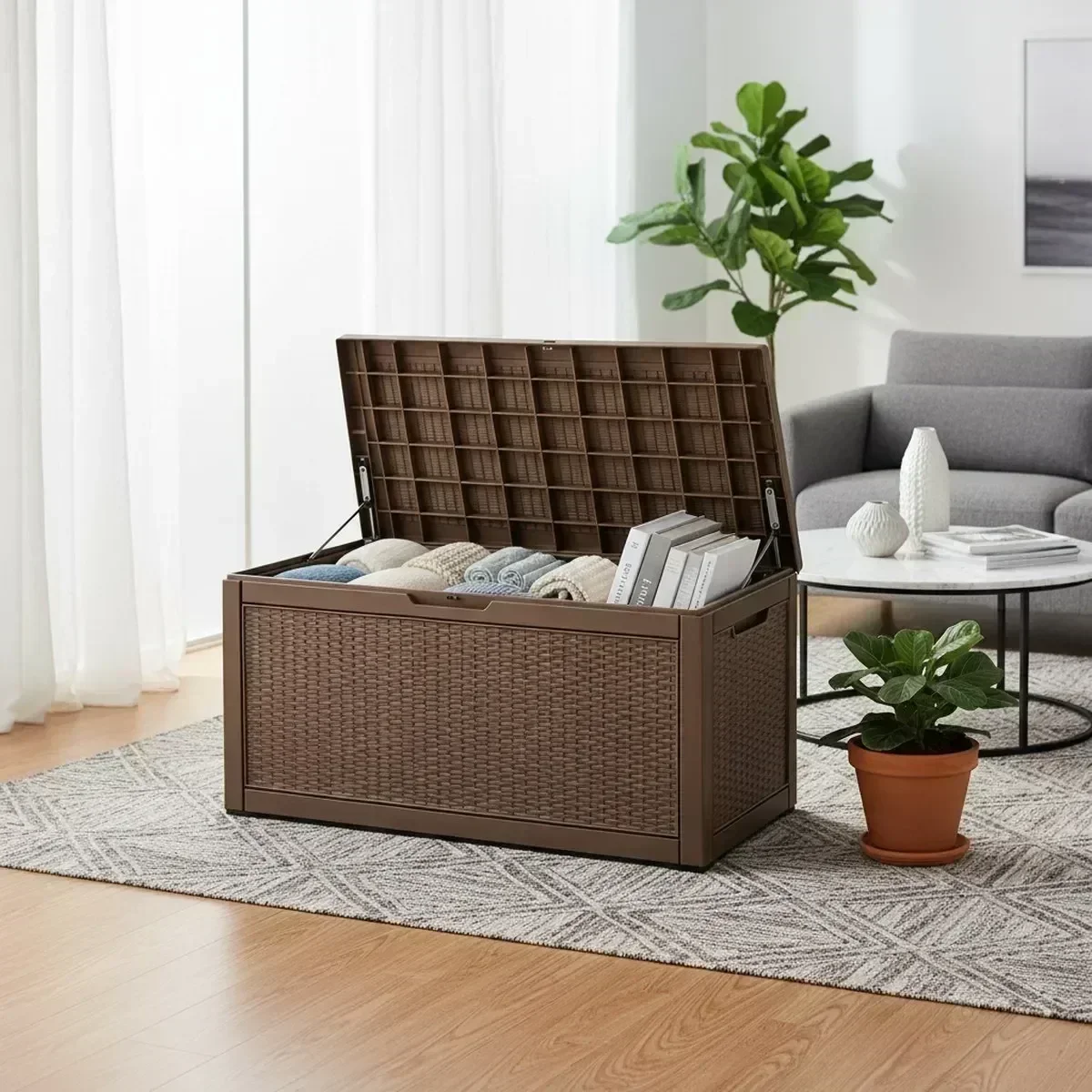 Large Outdoor Storage Bench Wa - Gardening Tools Holder recension och pris