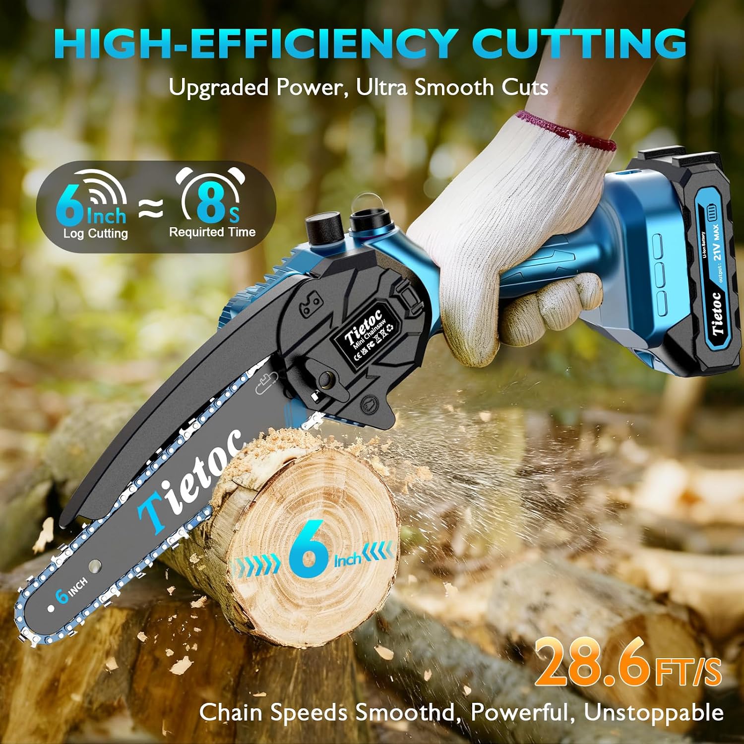 Mini Chainsaw, 6 Inch Chain Sa - Gardening Tools Battery Powered recension och pris