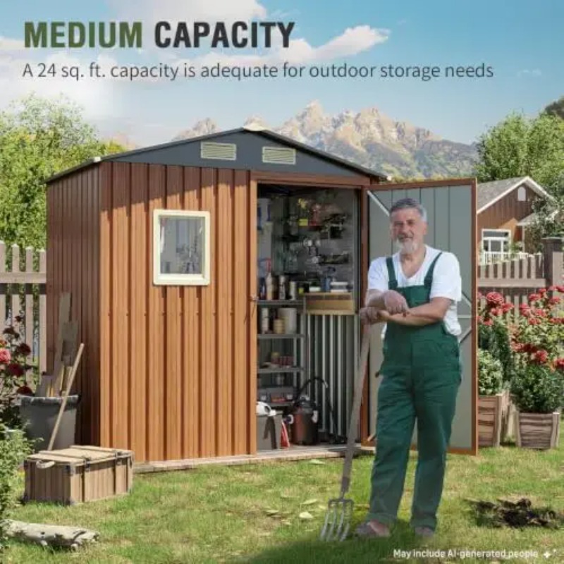 Outdoor Storage Shed 6x4 Ft, L - Gardening Tools recension och pris