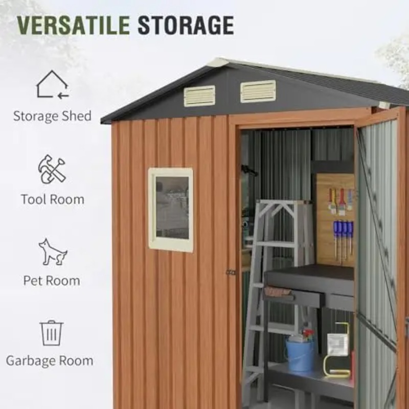 Outdoor Storage Shed 6x4 Ft, L - Gardening Tools recension och pris
