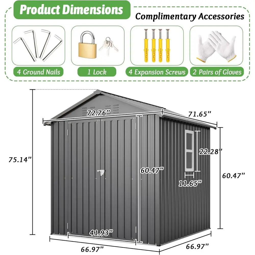 6x6 Galvanized Steel Outdoor S - Gardening Tools recension och pris