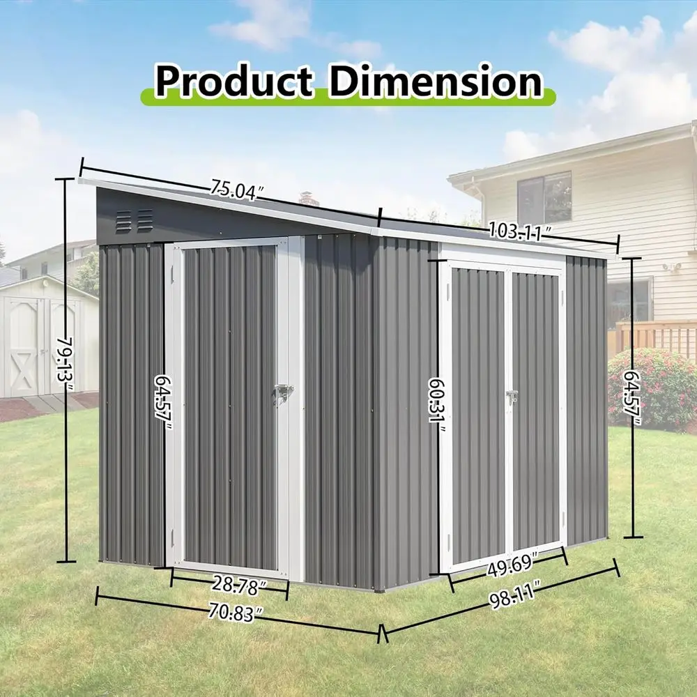 8ft x 6ft Outdoor Metal Storag - Gardening Tools recension och pris